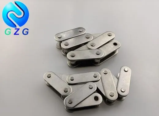 Ruostumattomasta teräksestä valmistettu kaksinkertainen kuljetinketju, suora puoli